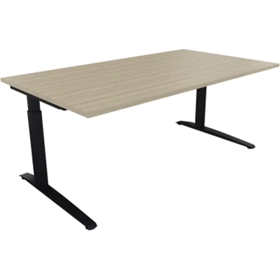 Schreibtisch Kufe Einzels. Quadrat B1800xT1000xH650-850 an/Eiche Natur Schreibtisch Kufe Einzels. Quadrat B1800xT1000xH650-850 an/Eiche Natur