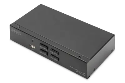 Digitus - KVM-Switch - DP, DP-Ausgang, USB - 4 x KVM port(s) - 4 lokaler Benutzer - an Rack montierbar