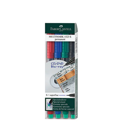 FABER-CASTELL 152304, Schwarz, Blau, Grün, Rot, Schwarz, Mehrfarbig, Kunststoff, Polypropylen (PP), 4 Stück(e)