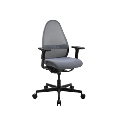 TOPSTAR Bürodrehstuhl SITNESS ART 43-52cm Synchronmechanik Rolle hart gebremst (für Teppichboden) Kunststoff grau