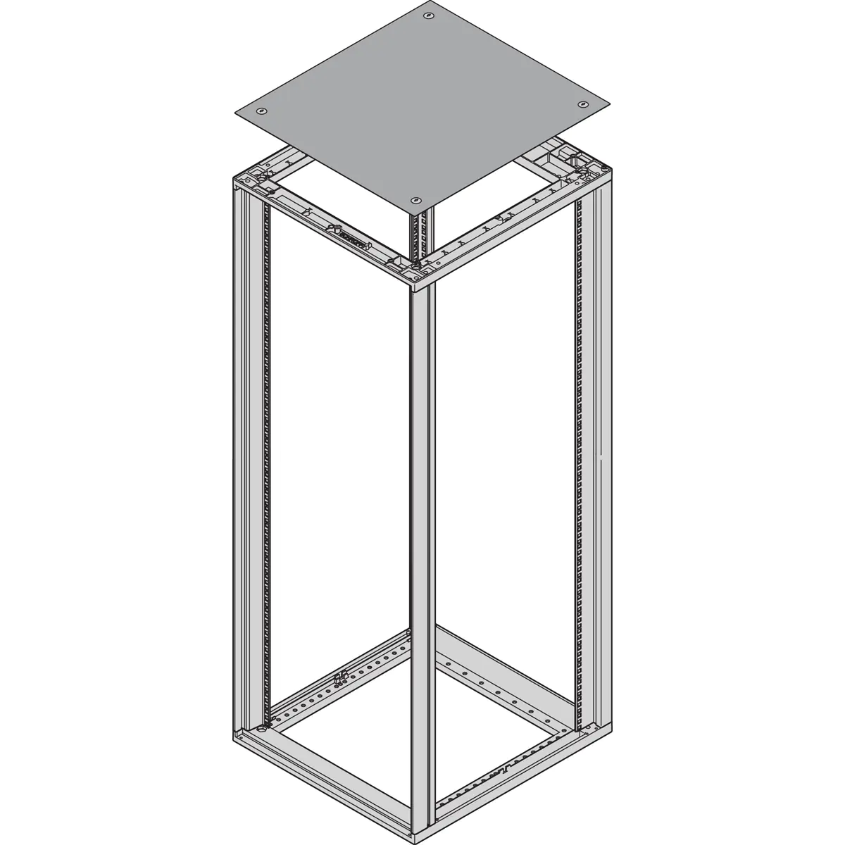 Schroff TOP COV.FLUSH 553W 800D RAL7021