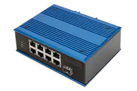 Digitus - Switch - industriell - unmanaged - 8 x 10/100 (PoE) + 1 x Fast Ethernet SFP (uplink) - an DIN-Schiene montierbar - PoE