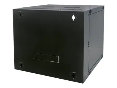 Intellinet 19" Wandverteiler mit Schwenkrahmen, 12 HE, 593 (H) x 540 (B) x 600 (T) mm, Flatpack, schwarz - Gehäuse - geeignet für Wandmontage - Schwarz, RAL 7021 - 12U - 48.3 cm (19")