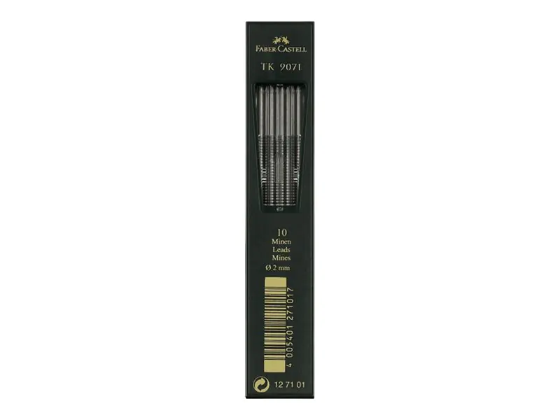 FABER-CASTELL TK 9071 - Bleistiftmine - 3H - Intense Black - 2 mm (Packung mit 10) 127113