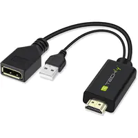 TECHly - Videokabel - HDMI, USB (nur Strom) männlich zu DisplayPort weiblich - Schwarz - 4K Unterstützung