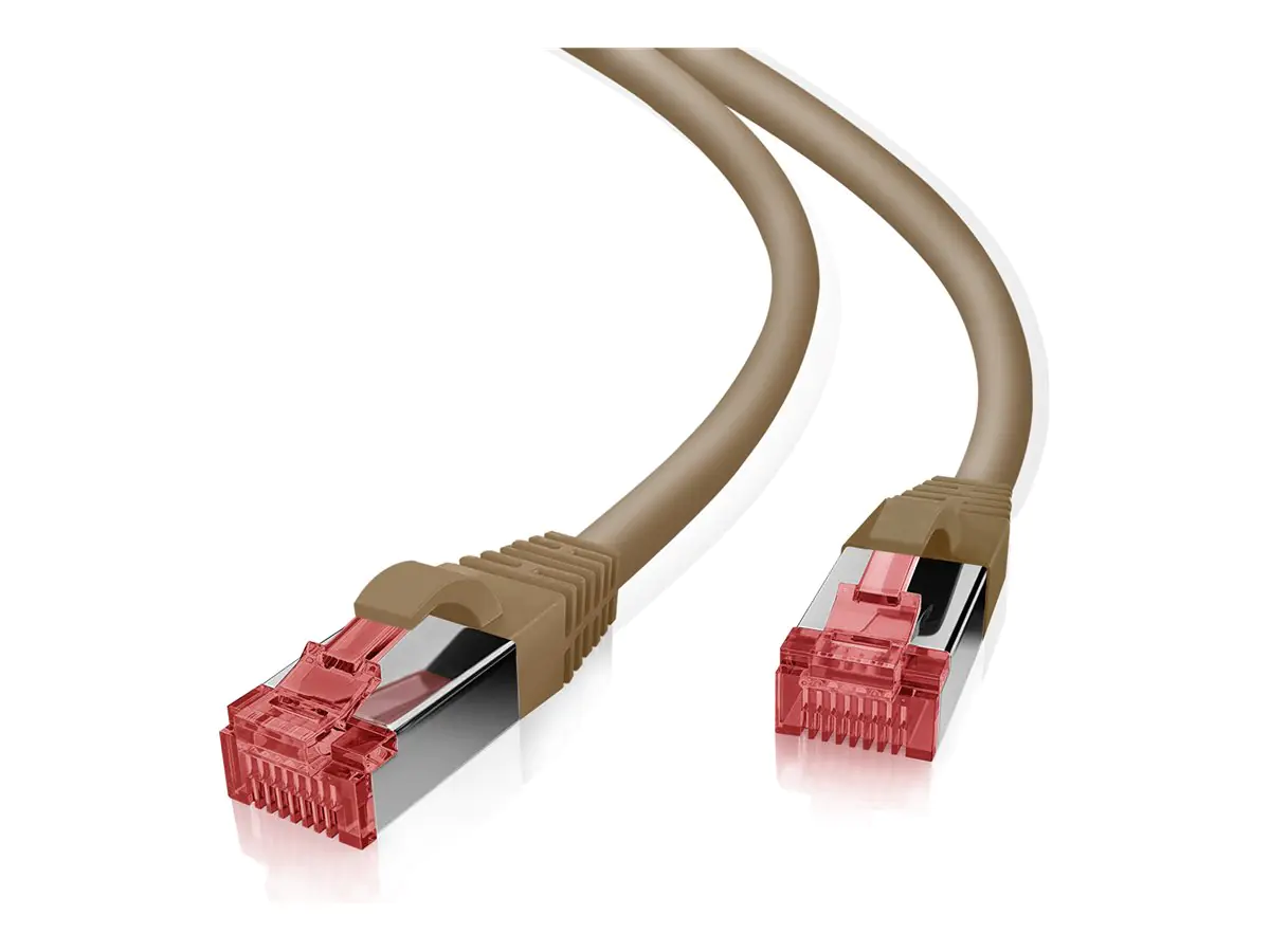 Helos - Patch-Kabel - RJ-45 (M) zu RJ-45 (M) - 1.5 m - 6 mm - SFTP, PiMF - CAT 7 (Kabel) / CAT 6a (Anschlüsse) - geschirmt, halogenfrei, geformt, ohne Haken, verseilt, Knickschutzmanschette - braun Helos - Patch-Kabel - RJ-45 (M) zu RJ-45 (M) - 1.5 m - 6 mm - SFTP, PiMF - CAT 7 (Kabel) / CAT 6a (Anschlüsse) - geschirmt, halogenfrei, geformt, ohne Haken, verseilt, Knickschutzmanschette - braun