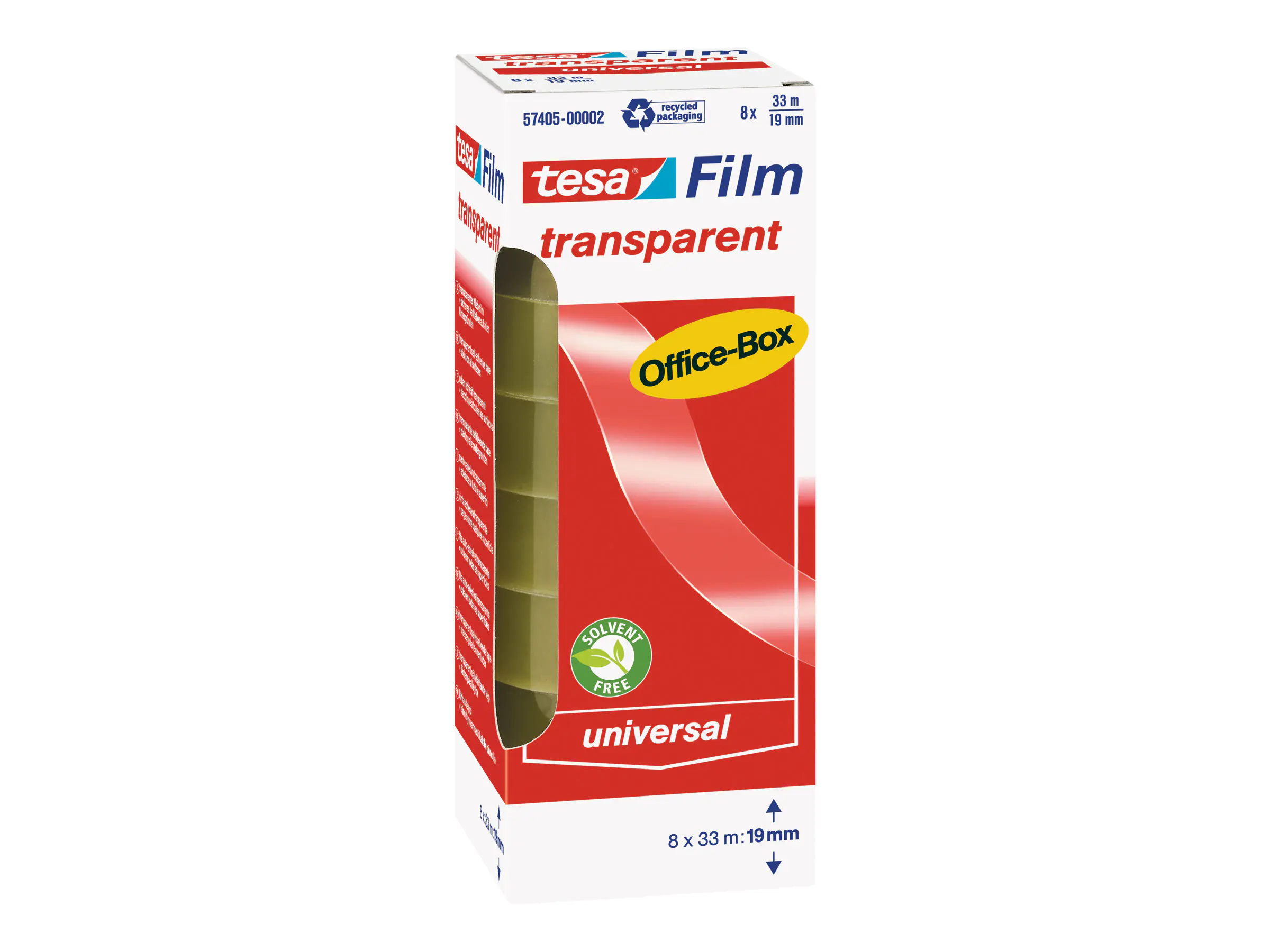 Tesa Tesafilm - Büro-Klebeband - 19 mm x 33 m - Polypropylenfolie - transparent (Packung mit 8) 57405-00002-02