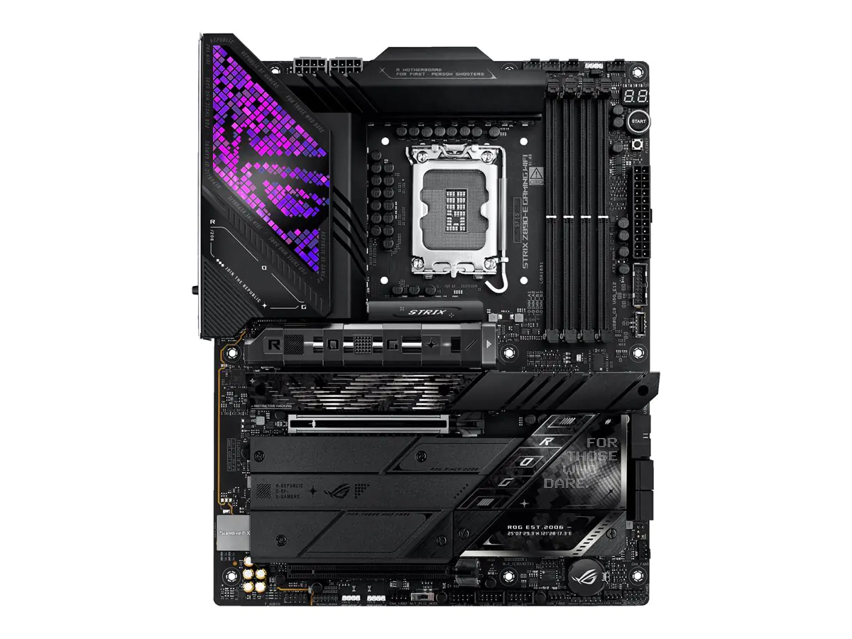 ASUS ROG STRIX Z890-E GAMING WIFI - Motherboard - ATX - LGA1851-Sockel - Z890 Chipsatz - USB-C 3.2 Gen 2x2, USB 3.2 Gen 1, USB 3.2 Gen 2, USB-C 3.2 Gen2, USB4 - 5 Gigabit Ethernet, Wi-Fi 7, Bluetooth - Onboard-Grafik (CPU erforderlich) - HD Audio (8-Kanal