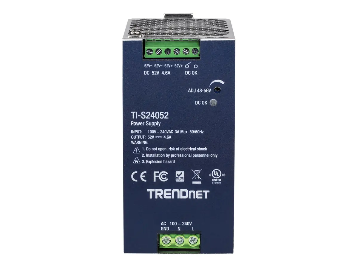 TRENDnet - Netzteil (DIN-Schienenmontage möglich) - Wechselstrom 100-240 V - 240 Watt - aktive PFC - TAA-konform