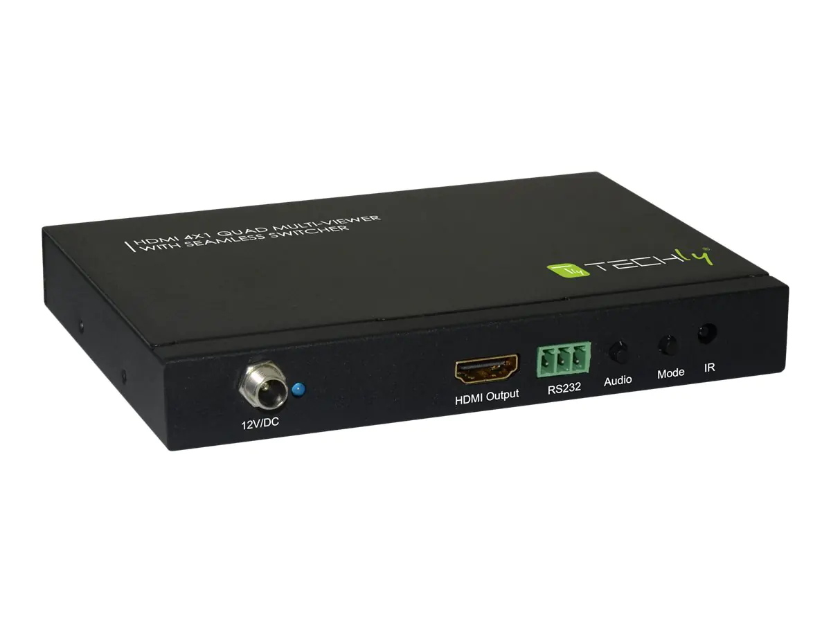 Techly HDMI 4x1 Multi-viewer with seamless switcher - Video/Audio-Schalter - 4 x HDMI - Desktop
