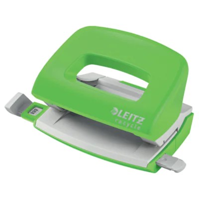 Leitz Locher NeXXt Recycle Mini 8cm 10 Bl. (80 g/m²) mit Anschlagschiene grün