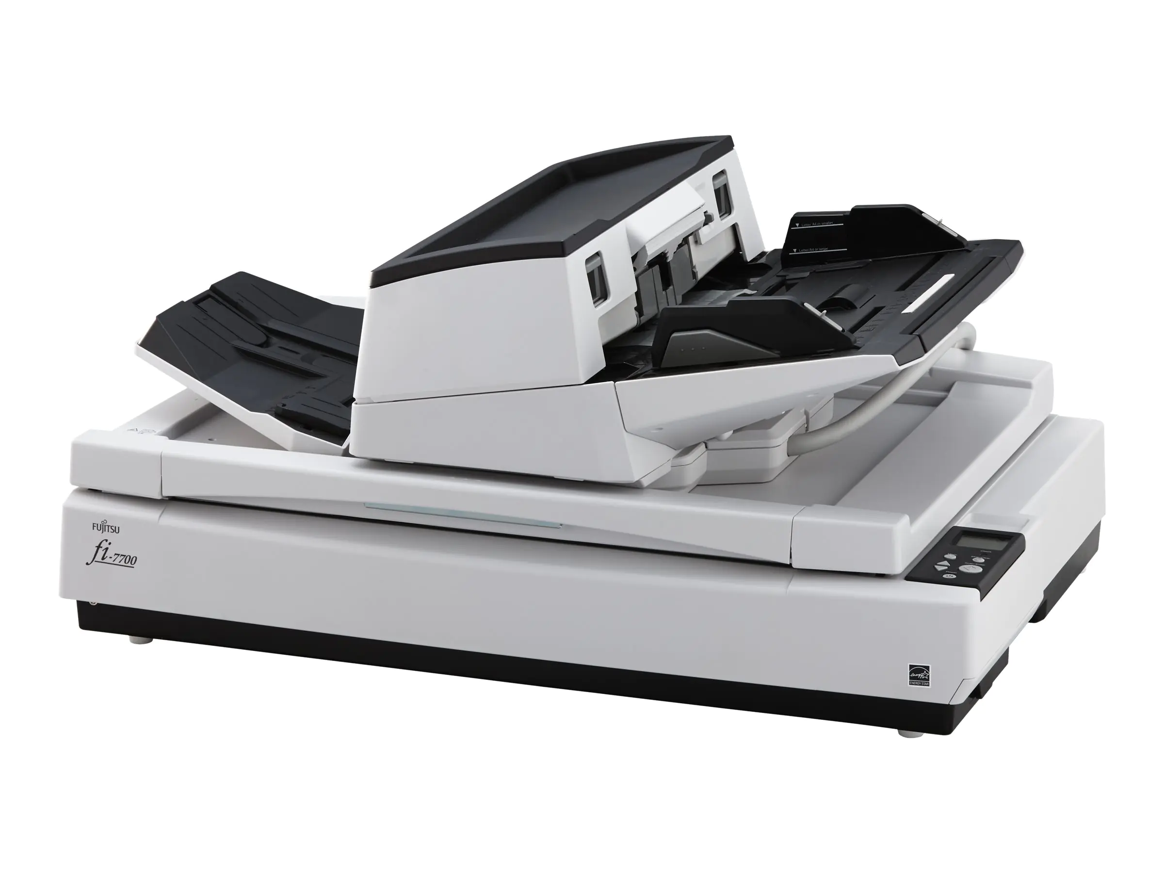 Fujitsu fi-7700 - Dokumentenscanner - Triple CCD - Duplex - ARCH B - 600 dpi x 600 dpi - bis zu 100 Seiten/Min. (einfarbig) / bis zu 100 Seiten/Min. (Farbe) - automatischer Dokumenteneinzug (300 Blätter) - bis zu 30000 Scanvorgänge/Tag - USB 3.1 Gen 1