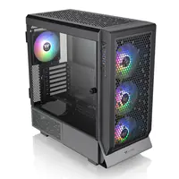 Thermaltake Ceres 500 TG ARGB - Mid tower - E-ATX - Seitenteil mit Fenster (gehärtetes Glas) - keine Spannungsversorgung (PS/2) - Schwarz - USB/Audio