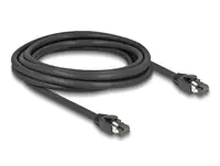 Delock - Netzwerkkabel - RJ-45 (M) zu RJ-45 (M) - 3 m - 7.5 mm - SFTP, PiMF - CAT 8.1 - halogenfrei, ohne Haken, bis zu 40 Gbps Datentransferrate - Schwarz