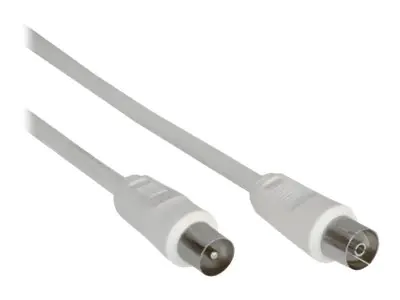 InLine - Antennenverlängerungskabel - IEC-Anschluss männlich zu IEC-Anschluss weiblich - 3 m - doppelt abgeschirmtes Koaxialkabel - 75 dB - weiß