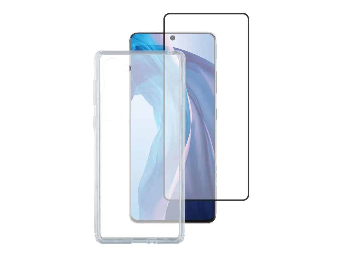 4smarts - 360° Starterset - Schutzhülle für Mobiltelefon - fettabweisende Beschichtung, Thermoplastisches Polyurethan (TPU), gehärtetes Glas (10 H), hydrophobe Beschichtung - durchsichtig - für Samsung Galaxy S23+