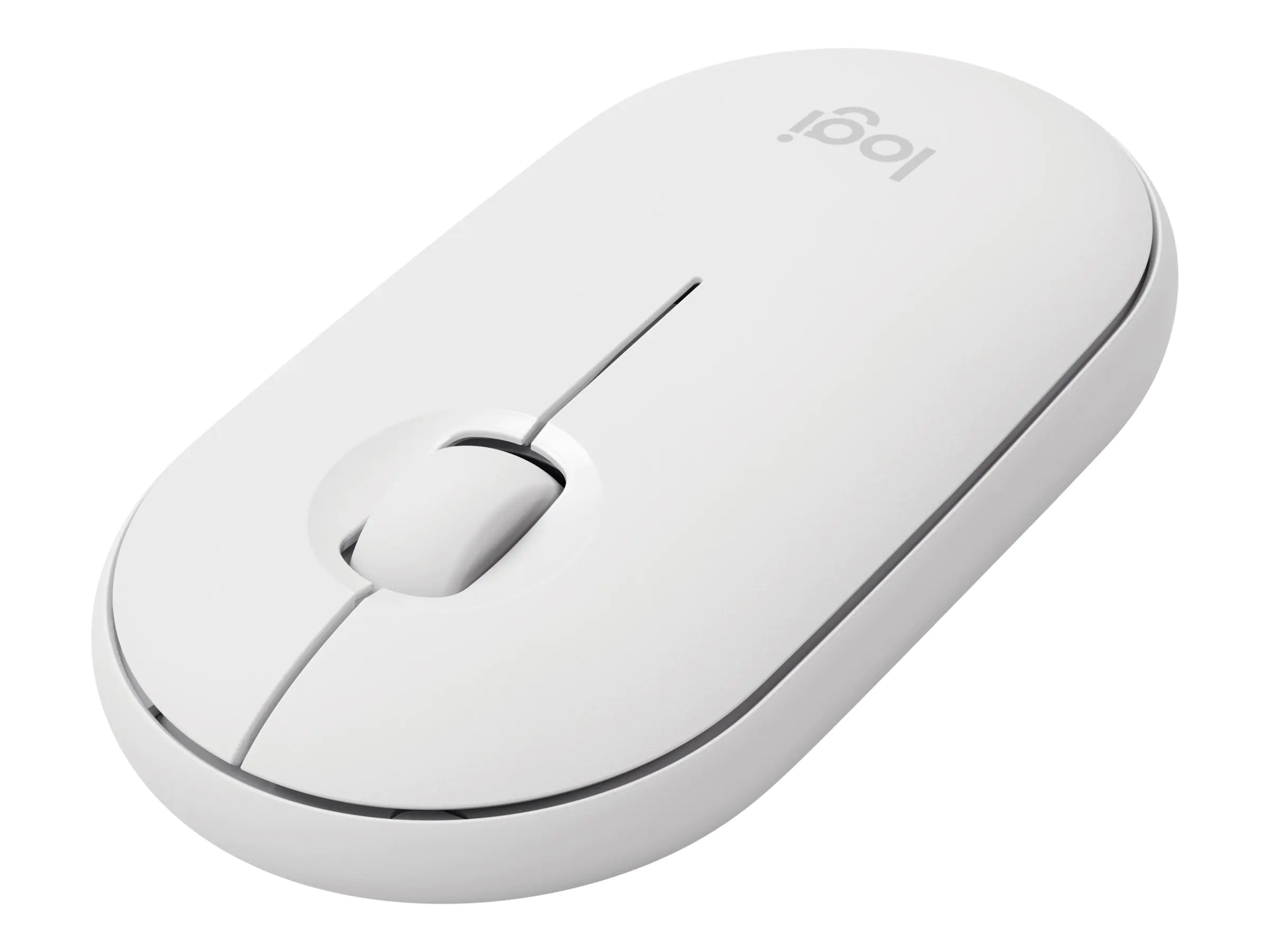 Logitech Pebble M350 - Maus - optisch - 3 Tasten - kabellos - 2.4 GHz, Bluetooth - kabelloser Empfänger (USB) - Off-White