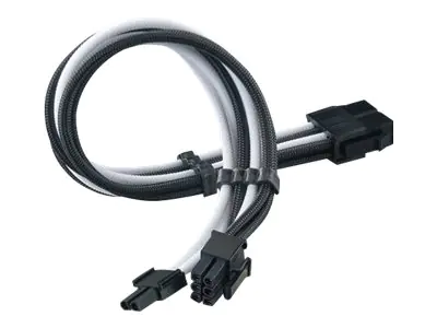 SilverStone PP07E - Spannungsversorgungs-Verlängerungskabel - 8-poliger PCIe Power (6+2) (M) zu 8-poliger PCIe Power (W) - 30 cm - Schwarz, weiß