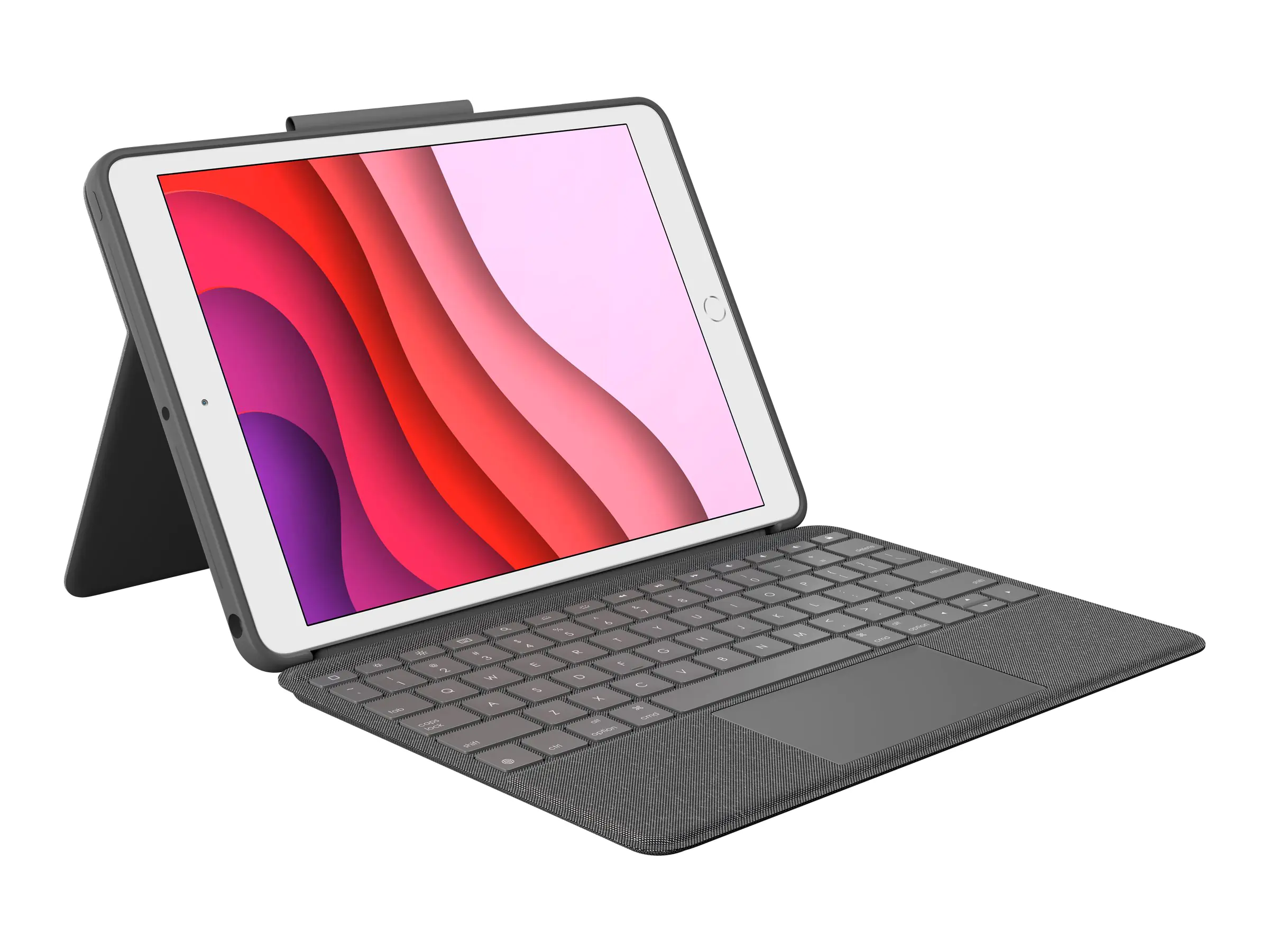 Logitech Combo Touch - Tastatur und Foliohülle - mit Trackpad - hintergrundbeleuchtet - Apple Smart connector - AZERTY - Französisch - Graphite - für Apple 10.2-inch iPad (7. Generation, 8. Generation, 9. Generation) 920-009625