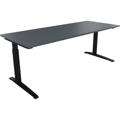 Schreibtisch Kufe Einzels. Quadrat B2000xT800xH650-850 an/Lavagrau Schreibtisch Kufe Einzels. Quadrat B2000xT800xH650-850 an/Lavagrau