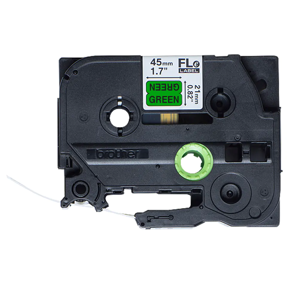 Brother - Polyester - Schwarz auf Grün - 21 x 45 mm 72 Etikett(en) (1 Rolle(n) x 72) gestanzte Etiketten - für P-Touch PT-D800W, PT-P900W, PT-P950NW