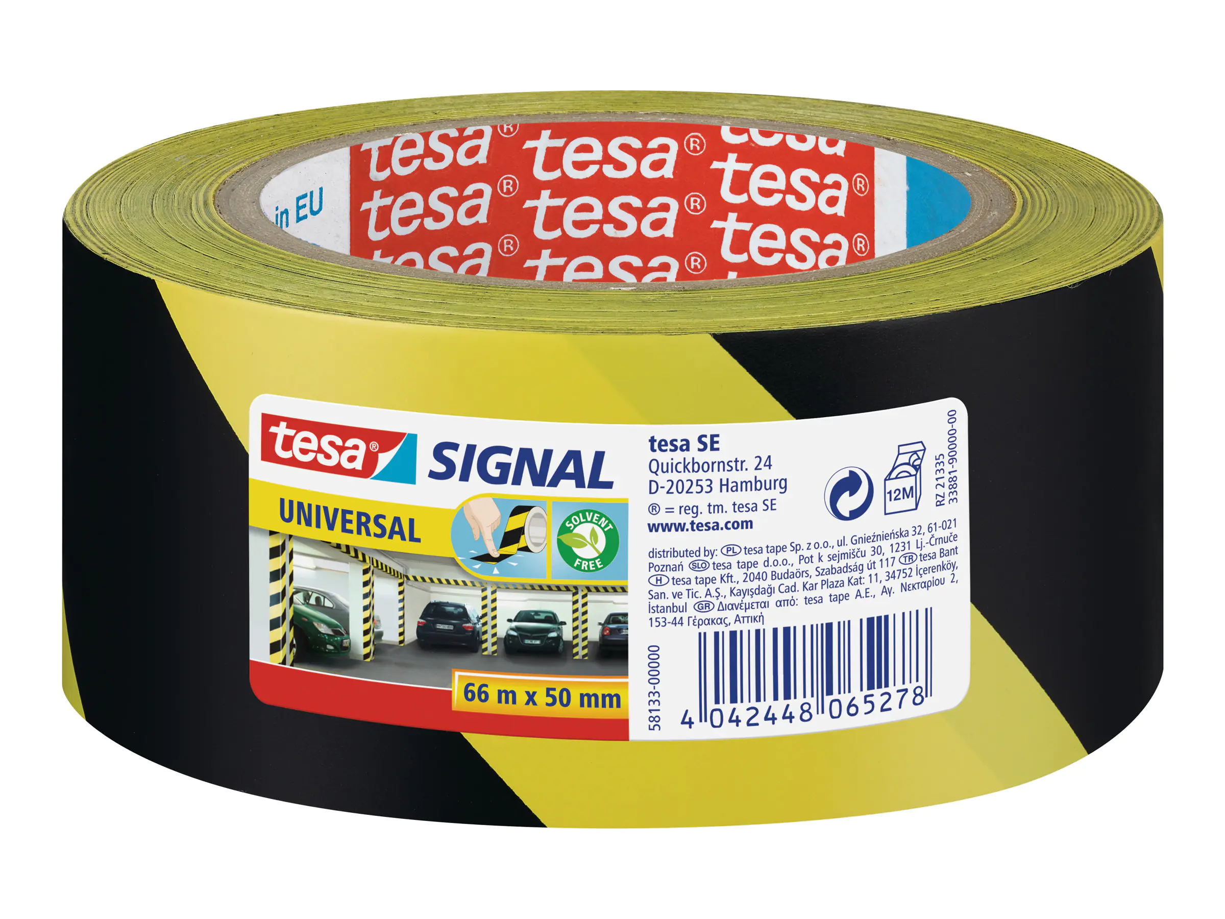 tesa Signalklebeband 58133-00000 50mmx66m bedruckt gelb schwarz