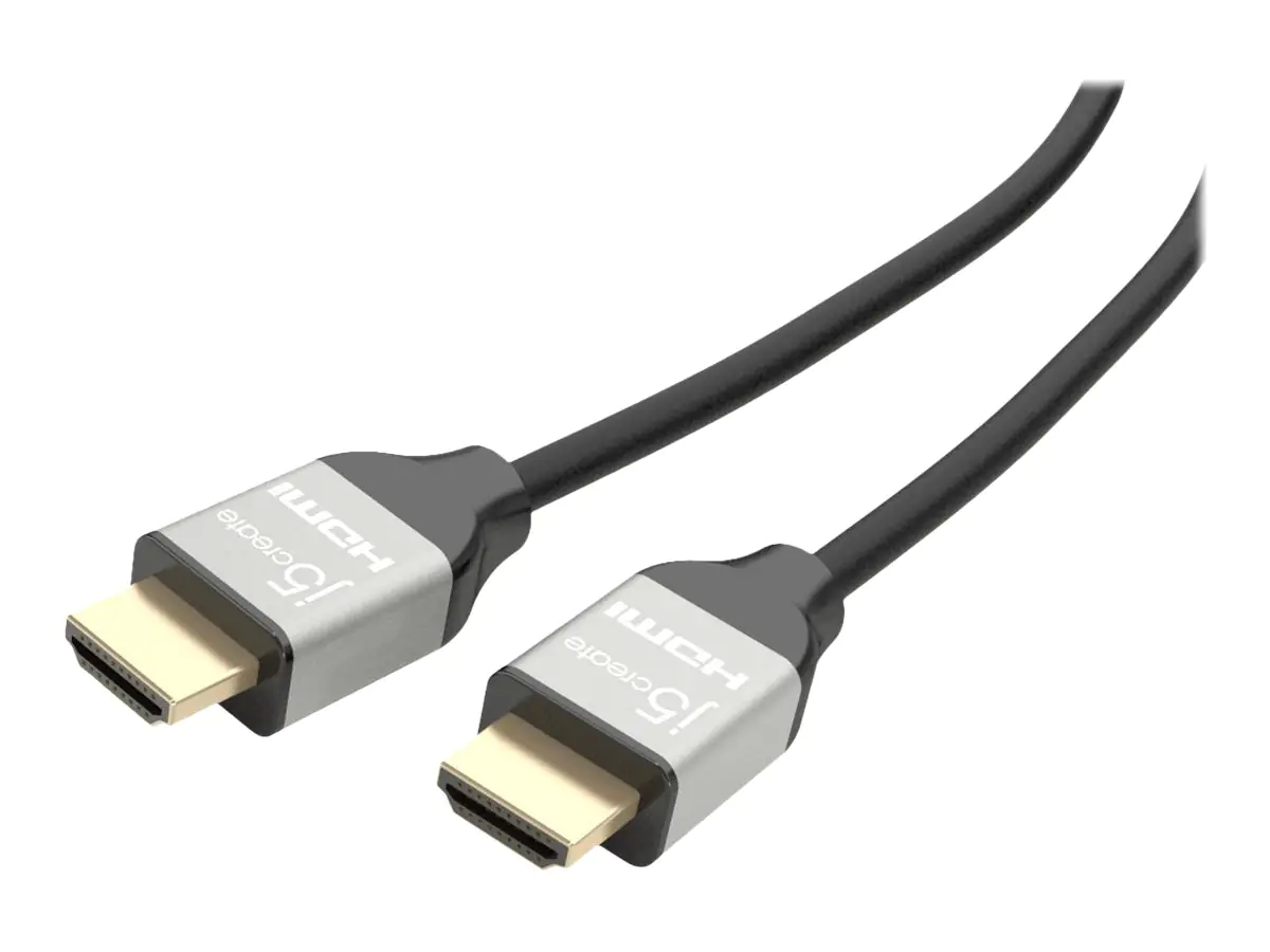 j5create JDc52 - HDMI-Kabel mit Ethernet - HDMI männlich zu HDMI männlich - 2 m - Dreifachisolierung - Schwarz - Support von 4K 60 Hz