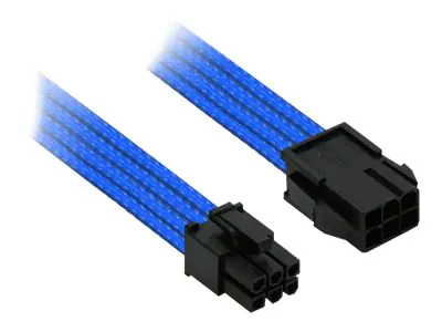 Nanoxia Single Sleeve - Spannungsversorgungs-Verlängerungskabel - 6-poliges PCIe Power (M) bis 6-poliges PCIe Power (W) - 30 cm - eingerastet - Blau