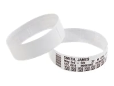 Zebra Z-Band Direct Short Range - Weiß - 25.4 x 279.4 mm 525 Stck. (3 Rolle(n) x 175) flexible Armbänder - für Zebra ZD500R