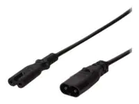 LogiLink - Spannungsversorgungs-Verlängerungskabel - IEC 60320 C8 bis IEC 60320 C7 - 2 m - Schwarz