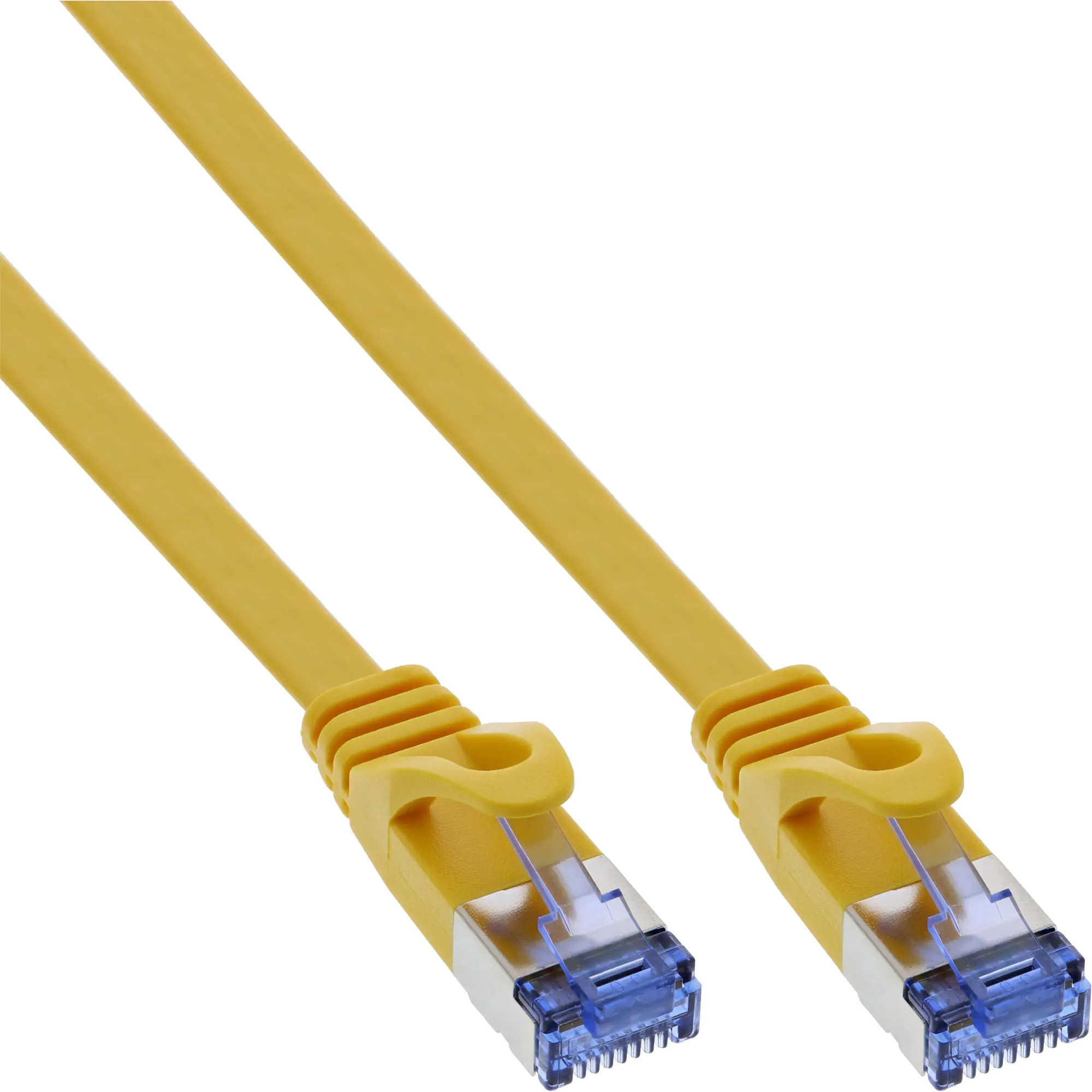 InLine - Patch-Kabel - RJ-45 (M) zu RJ-45 (M) - 7 m - U/FTP, PiMF - CAT 6a - geformt, flach - Gelb