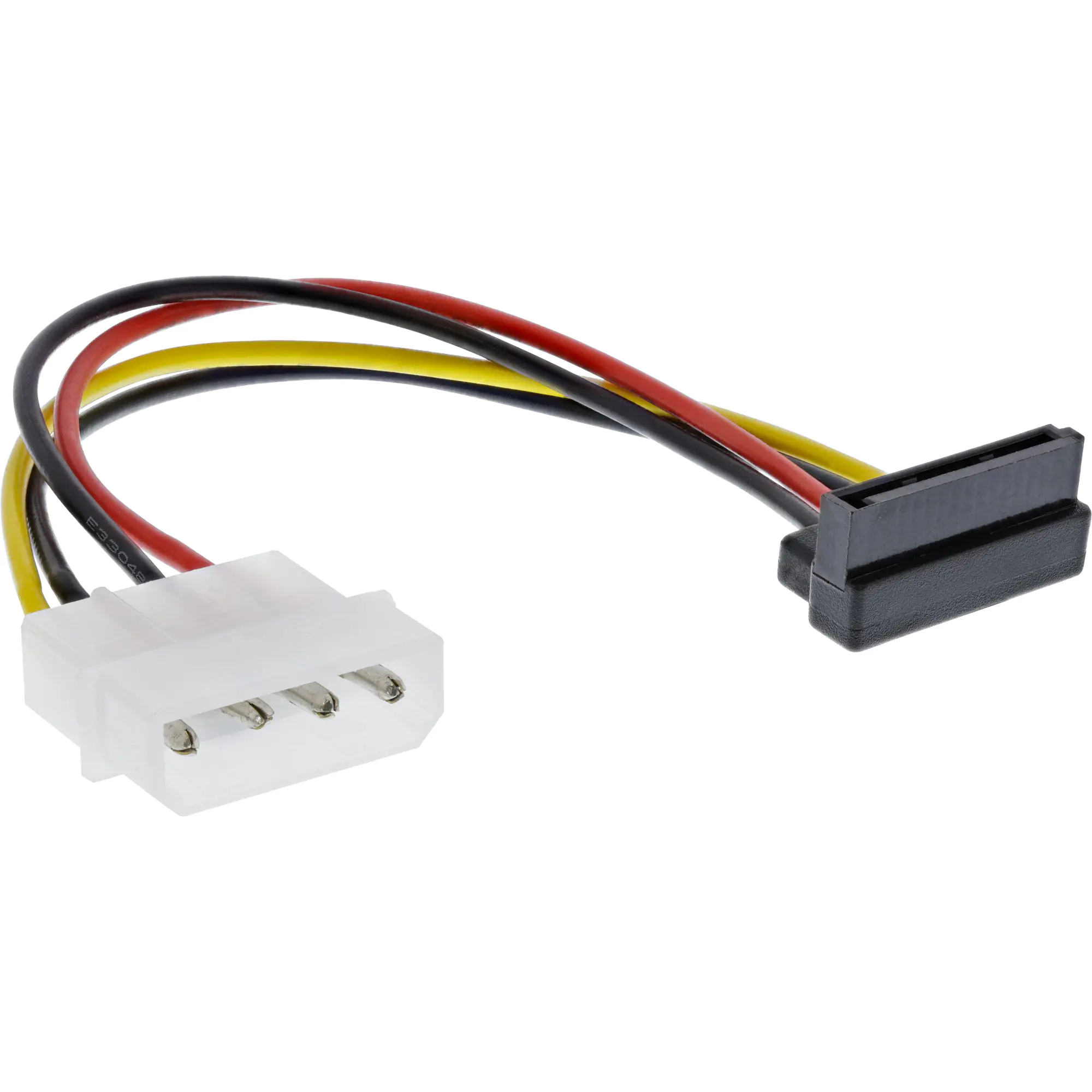 InLine - Netzteil - SATA-Stromstecker (M) zu interne Stromversorgung, 4-polig (M) - 15 cm - 90° Stecker, verseilt