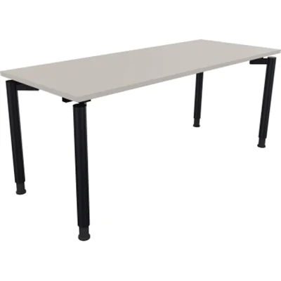 Schreibtisch Vierfuß Rundrohr B1800xT700xH680-820 an/Lichtgrau