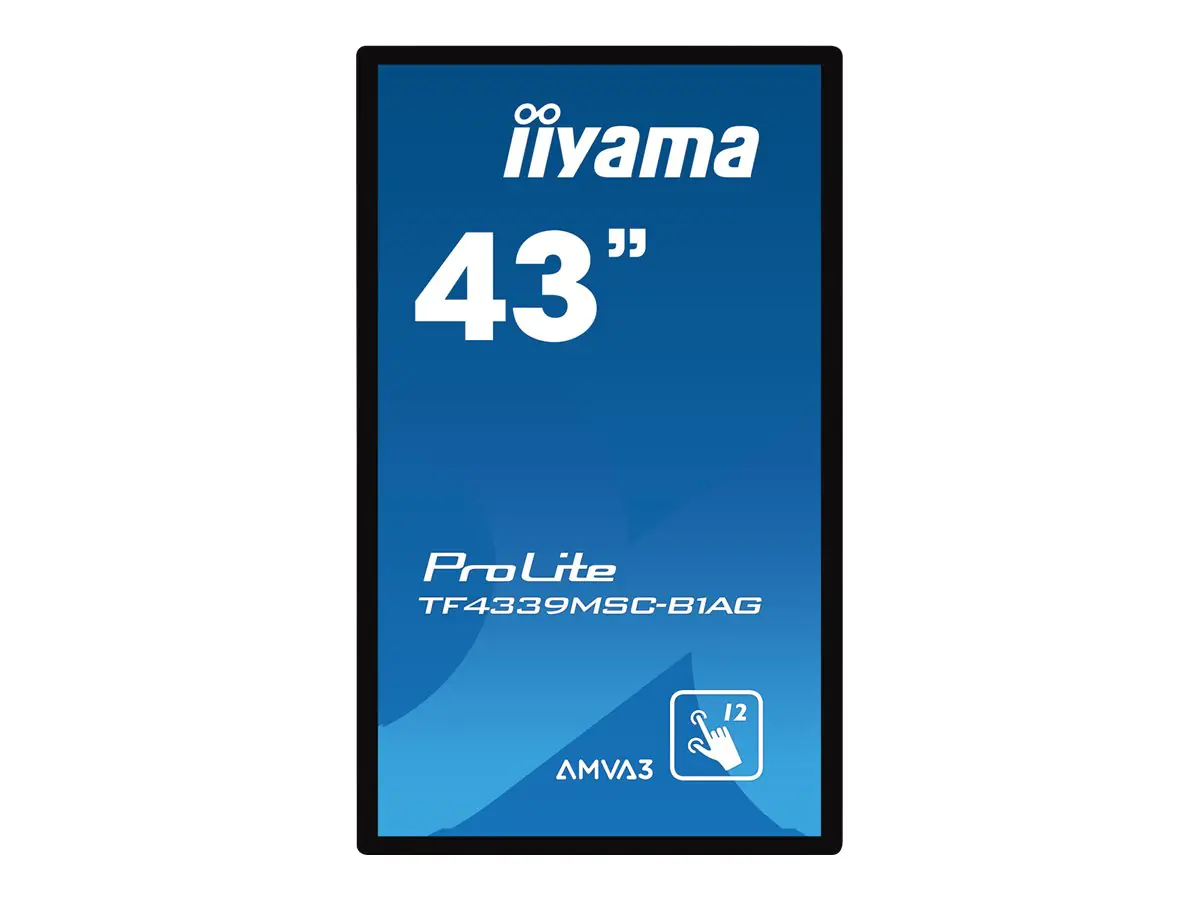 iiyama ProLite TF4339MSC-B1AG - 109 cm (43") Diagonalklasse (108 cm (42.5") sichtbar) LCD-Display mit LED-Hintergrundbeleuchtung - interaktive Digital Signage - mit Touchscreen (Multi-Touch) - 1080p 1920 x 1080 - mattschwarz