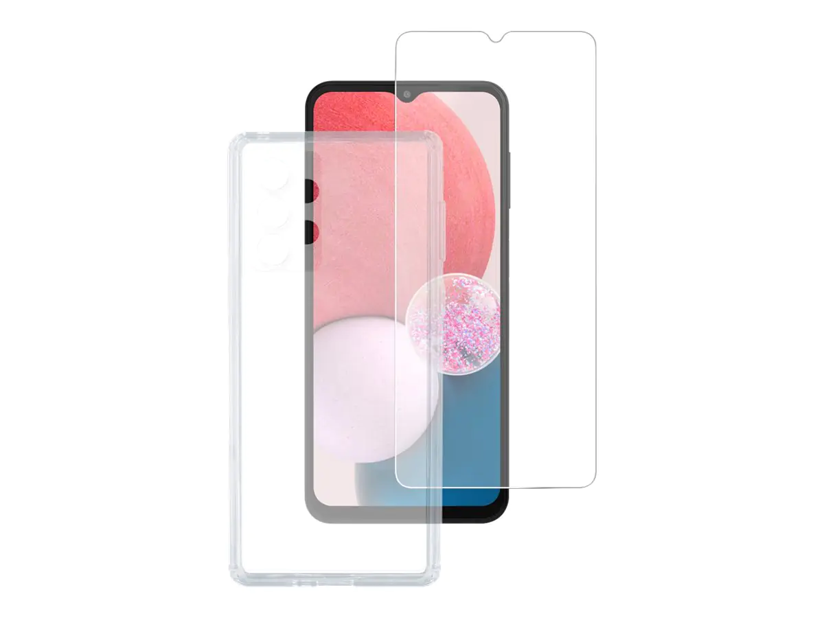 4smarts - 360° starter set - Schutzhülle hintere Abdeckung für Mobiltelefon - Temperglas, Thermoplastisches Polyurethan (TPU) - durchsichtig - für Samsung Galaxy A13