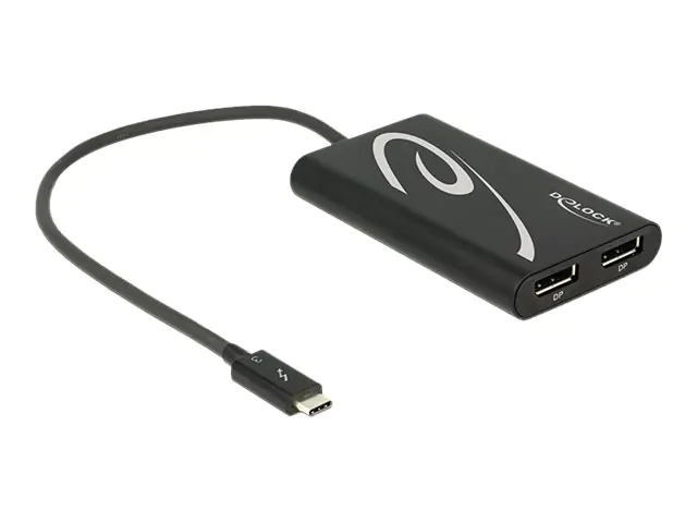 DeLOCK - Externer Videoadapter - Thunderbolt 3 - 2 x DisplayPort - Schwarz