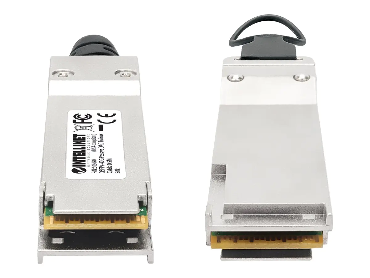 Intellinet - 40GBase Direktanschlusskabel - QSFP+ (M) zu QSFP+ (M) - 50 cm - twinaxial - passiv, geringe Latenz, bis zu 40 Gbps Datentransferrate, 40 Gigabit ethernet - Schwarz