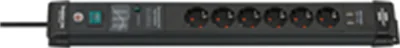 Brennenstuhl Premium-Line stekkerdoos met USB poorten 6 sockets 3m zwart schakelaar en