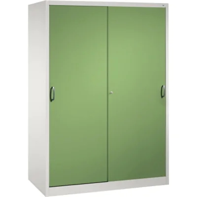 C P Stahlschrank 2169-00 S10098 lichtgrau rededagrün 4 Fachböden 160.0 x 60.0 195.0 216900S10098