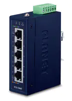 PLANET ISW-500T - Switch - 5 x 10/100 - an DIN-Schiene montierbar, wandmontierbar - AC 24 V / DC 12 - 48 V