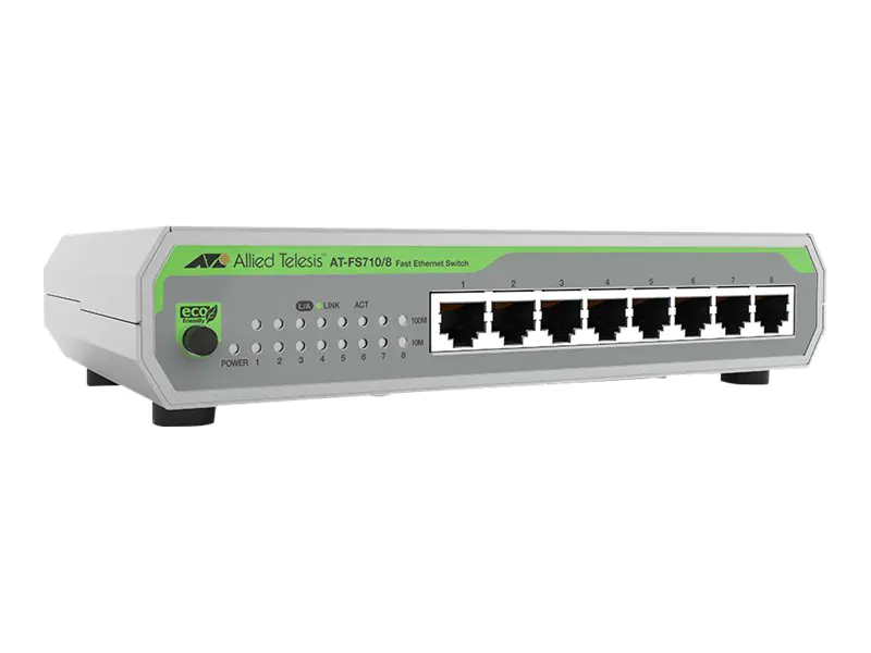 Allied Telesis CentreCOM FS710/8 - Switch - unmanaged - 8 x 10/100 - Desktop, wandmontierbar