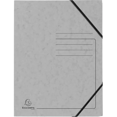 Exacompta Eckspannmappe mit Gummizug ohne Klappen, Colorspan-Karton 355g, bedruckt, für Format DIN A4 - Grau, Klappenordner, A4, Karton, Grau, 250 Blätter, 355 g/m² 555471E