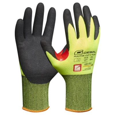 GEBOL Arbeitshandschuhe MASTER CUT C PLUS 7 II Polyester/HPPE/Nylon/Metallfaser/Elasthan gelb/schwarz