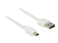 DeLOCK Easy - USB-Kabel - USB (M) umkehrbar bis mini-USB Typ B (M) - USB 2.0 - 3 m - weiß