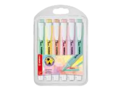 STABILO swing cool Pastel Edition - Textmarker - verschiedene Farben (Packung mit 6) 275/6-08