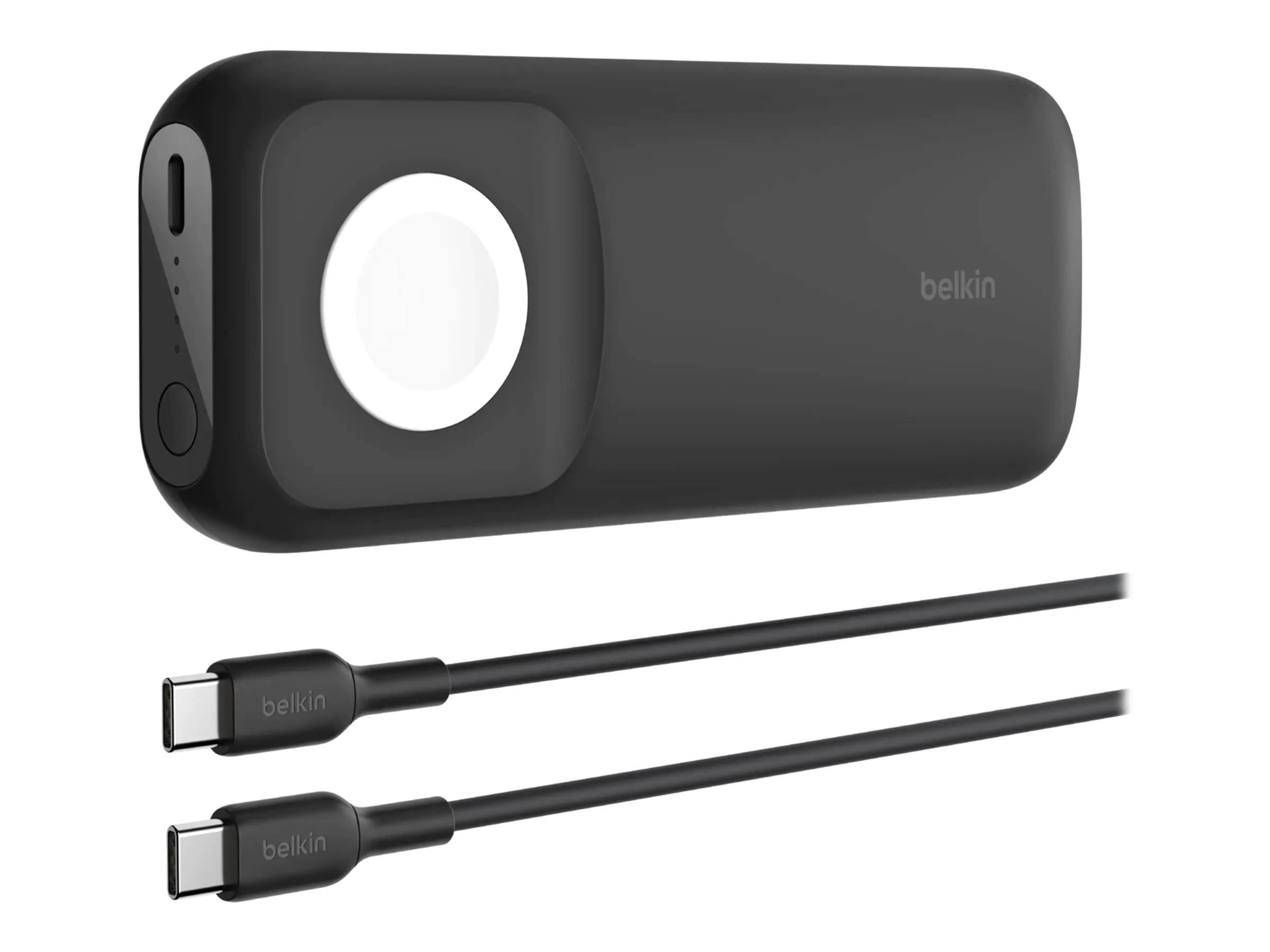 Belkin BoostCharge Pro - Induktive Power Bank - 10000 mAh - 20 Watt - PD 3.0, Fast Charge (magnetisch, 24 pin USB-C) - auf Kabel: USB-C - Schwarz