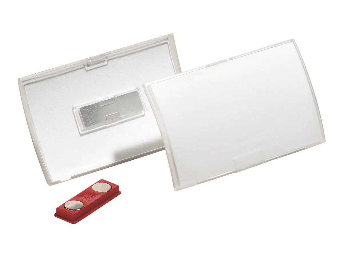 Durable CLICK FOLD - Namensschild - für 40 x 75 mm - Magnet - durchsichtig (Packung mit 10) 8212-19
