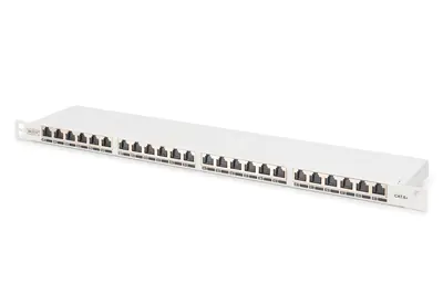 Digitus Professional - Patch Panel - Rack montierbar - CAT 6a - STP - RJ-45 X 24 - RAL 7035, Hellgrau - 0.5U - 48.3 cm (19")