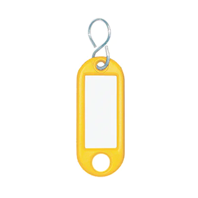 WEDO® Schlüsselanhänger 52 x 21 x 3 mm (B x H x T) S-Haken Kunststoff gelb 100 St./Pack.