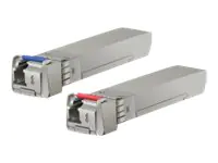 UbiQuiti U Fiber Single-Mode - Paar blaue und rote Empfänger - SFP+-Transceiver-Modul - 10 GigE - 10GBASE-BiDi - LC Single-Modus - bis zu 10 km - 1270 nm / 1330 nm (Packung mit 20)